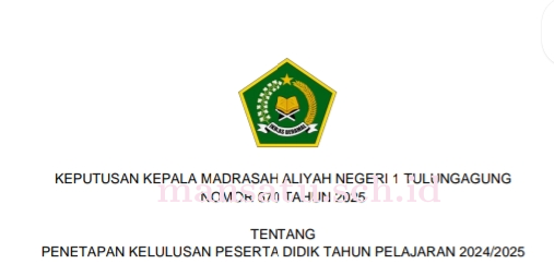 PENGUMUMAN KELULUSAN KELAS XII TAHUN PELAJARAN 2024-2025
